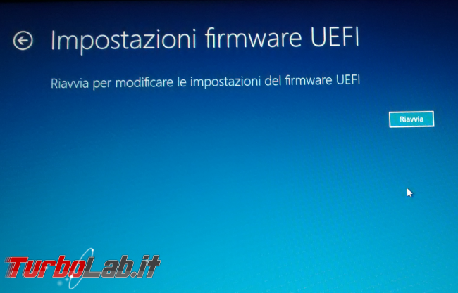 Guida: come entrare BIOS / UEFI / firmware notebook / PC (portatile) - Windows 10, Lenovo, HP, Dell, Asus, Acer, Sony, Samsung, Toshiba, Surface - windows 10 boot avanzato 40