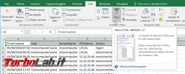Guida: come filtrare righe Excel, OpenOffice LibreOffice