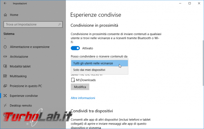 Guida: come inviare file PC Windows 10 Bluetooth Wi-Fi diretto (Condivisione prossimità)