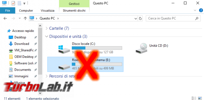 Guida: come nascondere disco / partizione Windows linea comando mountvol (comando singolo)