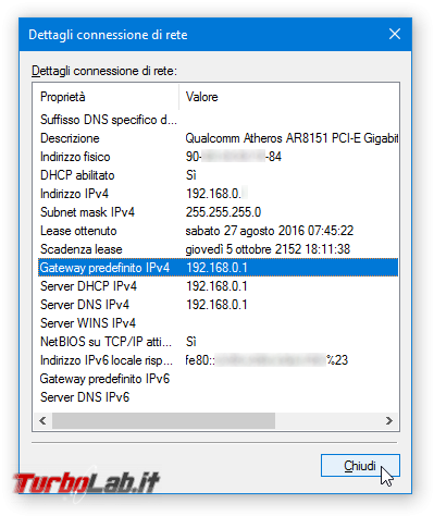 Guida: come trovare indirizzo IP modem/router L/mobile/4G aprire pagina configurazione - proprietà connessione gateway predefinito
