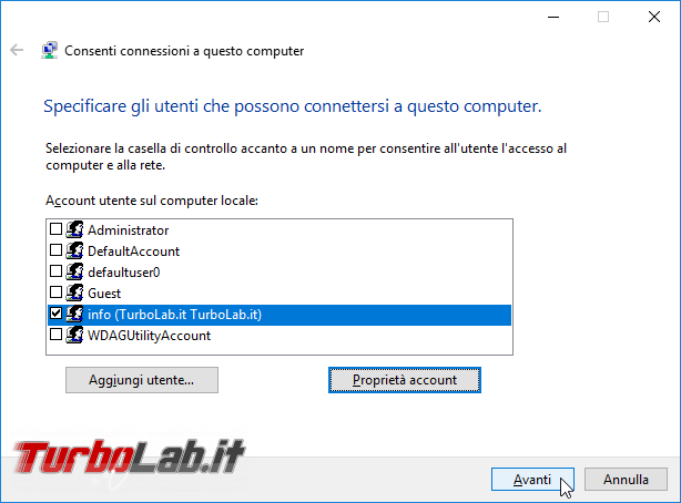 Guida: configurare Windows 10 come server VPN