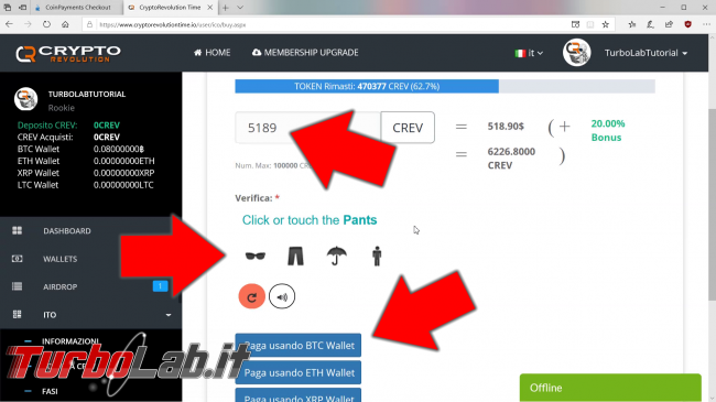 Guida CryptoRevolutiontime: come aprire account acquistare CREV (video) - snap2018-10-28-15h08m22s536