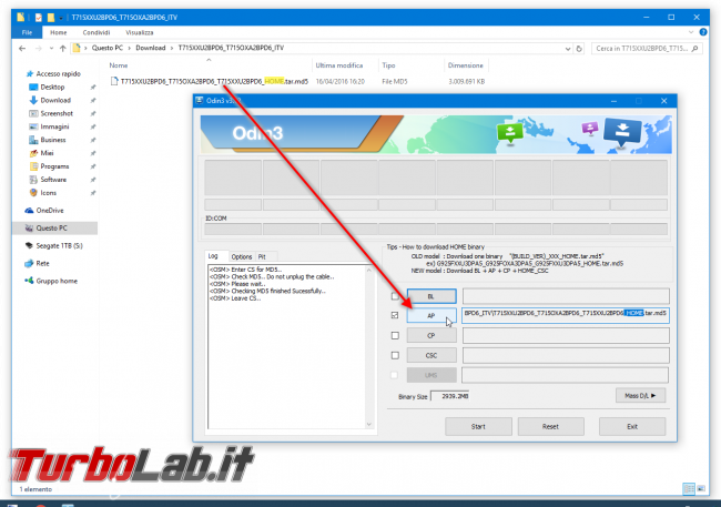 Guida facile Odin (Samsung Galaxy S, Note, , Tab): come flashare/installare ROM Android semplicità - odin selezione file home
