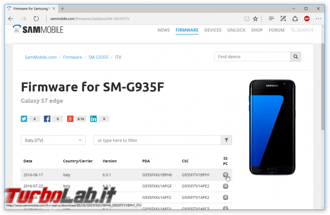 Guida facile Odin (Samsung Galaxy S, Note, , Tab): come flashare/installare ROM Android semplicità - sammobile firmware galaxy s7 edge