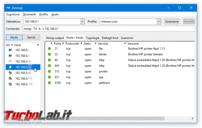 Guida facile port scan Nmap: come scoprire dispositivi connessi rete ed analizzare porte aperte - zenmap scansione lan