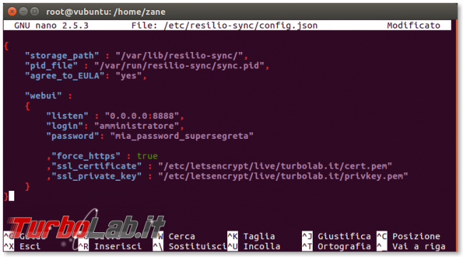 Guida: installare Resilio Sync (BitTorrent Sync) server Linux tramite linea comando (CentOS/Ubuntu): accettare connessioni remoto interfaccia web, attivare HTTPS, limitare indirizzi IP - Schermata del 2016-10-14 14-54-37