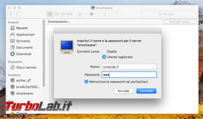 Guida Mac: come accedere cartelle Windows condivise rete locale (LAN)