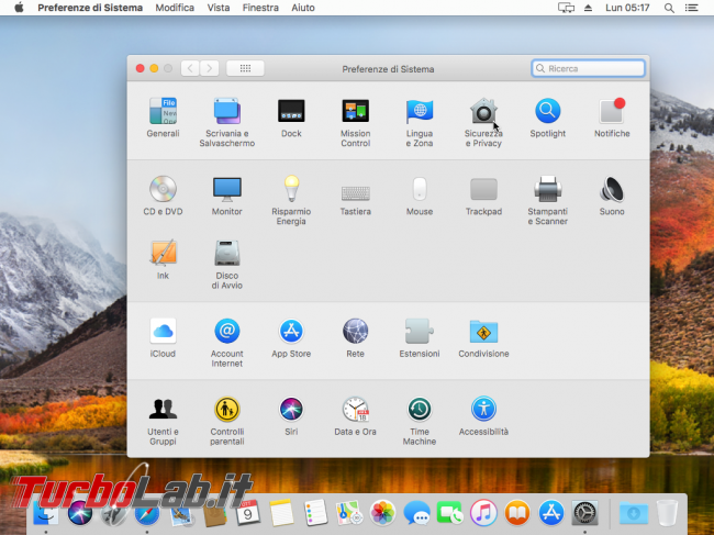 Guida Mac: come configurare firewall permettere accesso file condivisi rete locale (LAN) - VirtualBox_macOS_09_10_2017_14_17_53