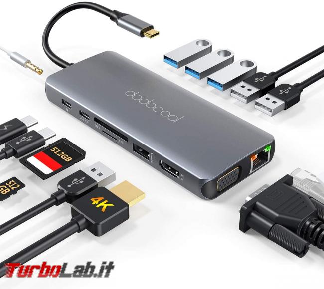 Guida migliori hub USB Type-C 2021: come collegare chiavette, dischi, schermi mouse PC portatile senza porte USB classiche (video)