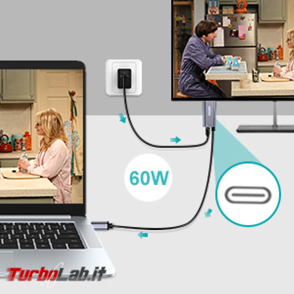 [guida] notebook USB Type-C monitor HDMI: come collegare PC portatile TV schermo esterno - hdmi con power delivery