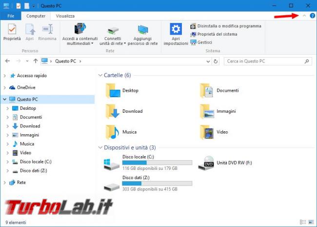 Guida: ottimizzare look &quot;Esplora file&quot; Windows 10