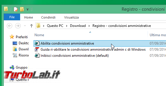 Guida: ri-abilitare condivisioni amministrative (ADMIN$, C$) Windows 10 - abilita condivisioni amministrative