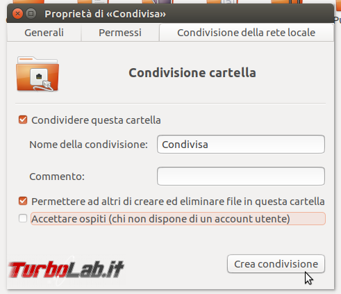 Guida Ubuntu: come condividere cartella rete locale (LAN)