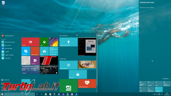 Guida Windows 10: 10 trucchi personalizzare menu Start - windows 10 colore automatico mare