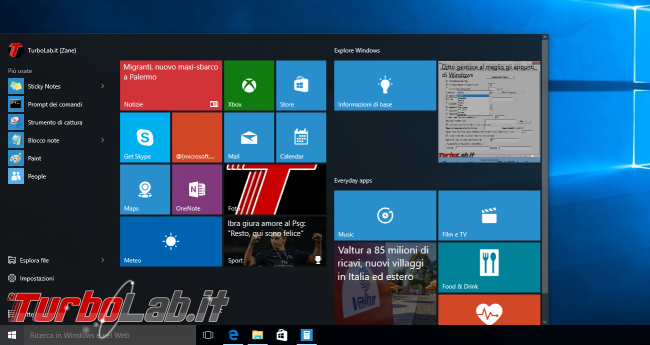 Guida Windows 10: 10 trucchi personalizzare menu Start - windows 10 start menu