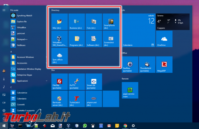 Guida Windows 10: come aggiungere qualsiasi cartella menu Start
