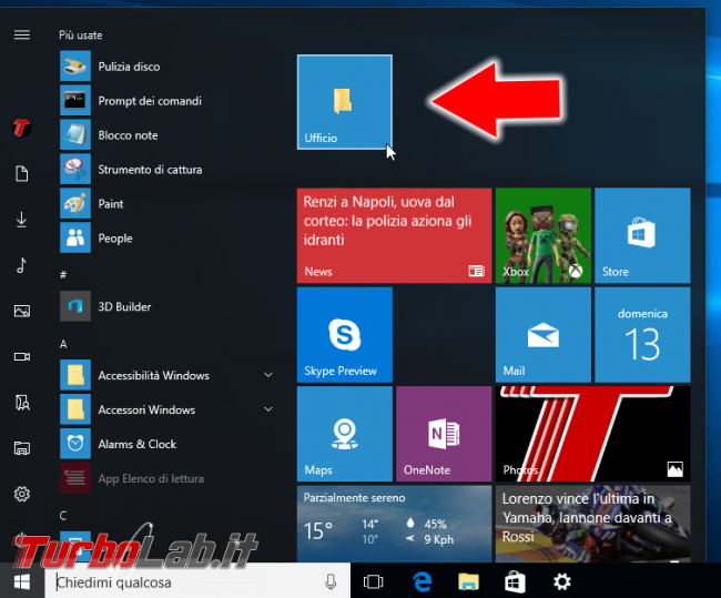 Guida Windows 10: come aggiungere qualsiasi cartella menu Start