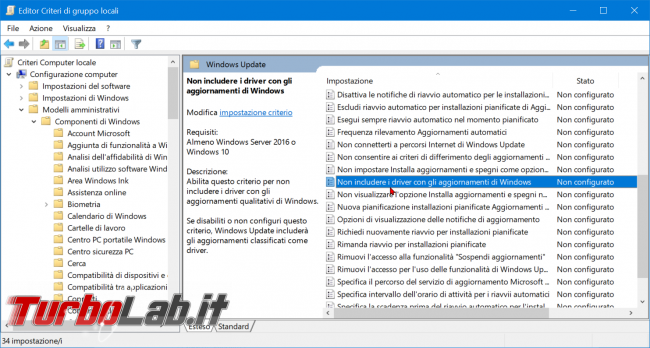 Guida Windows 10: come bloccare aggiornamento automatico driver Windows Update (ExcludeWUDriversInQualityUpdate) - zShotVM_1569221415