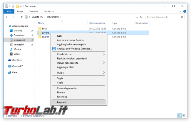 Guida Windows 10: come condividere file cartelle rete locale (LAN) - windows explorer esplora file proprietà cartella