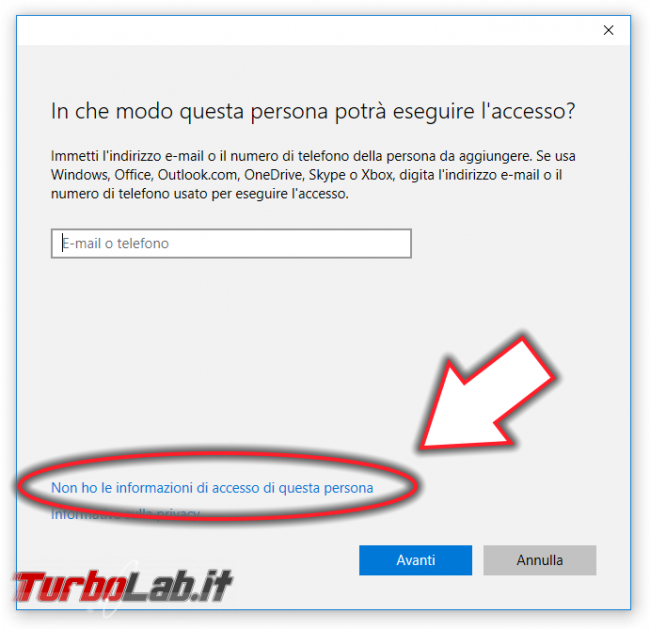 Guida Windows 10: come creare nuovo account utente locale/Microsoft protetto password PC condiviso più persone