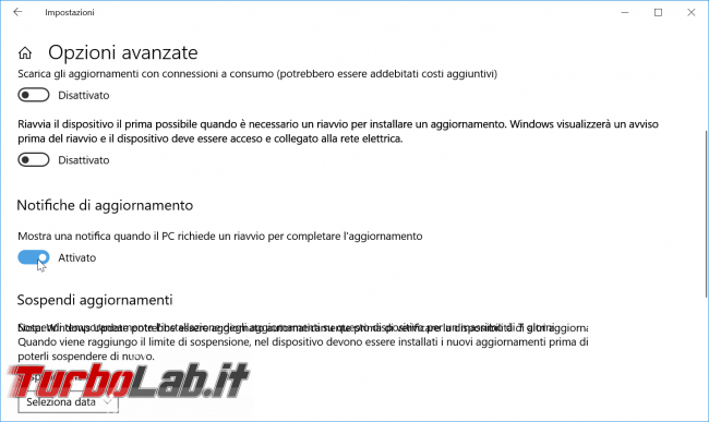 Guida Windows 10: come impedire riavvio automatico installazione aggiornamenti - zShotVM_1554914876