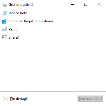 Guida Windows 10: come scoprire programmi / processi consumano più batteria - Gestione attività ridotta più dettagli