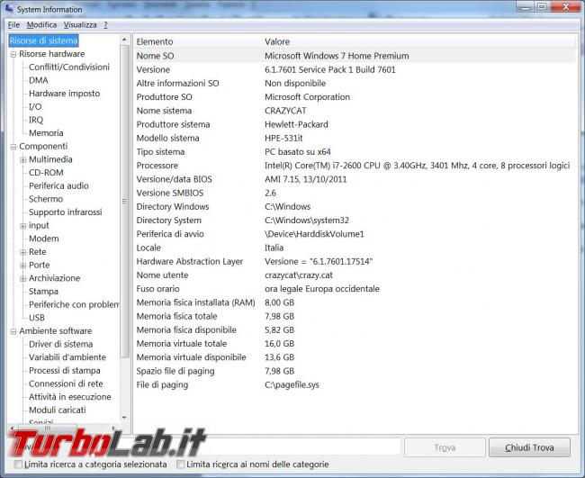 Guida Windows 10: come vedere quanta memoria RAM ha computer (RAM installata PC)