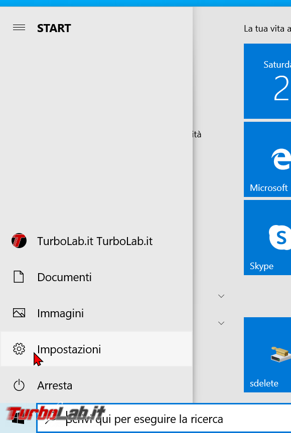 Guida Windows 10: come vedere quanta memoria RAM ha computer (RAM installata PC) - start impostazioni