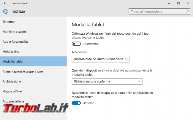 Guida Windows 10: cos'è &quot;Modalità tablet&quot; (&quot;Continuum&quot;) come attivarla - tablet mode impostazioni