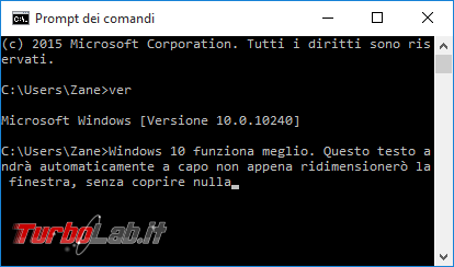 Guida Windows 10: tutte novità &quot;Prompt comandi&quot; - windows 10 cmd ridimensiona