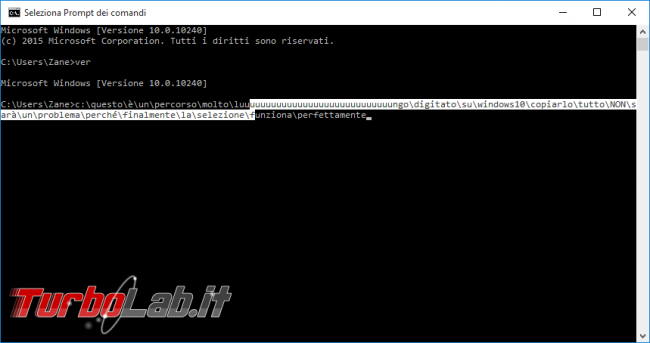 Guida Windows 10: tutte novità &quot;Prompt comandi&quot; - windows 10 cmd seleziona