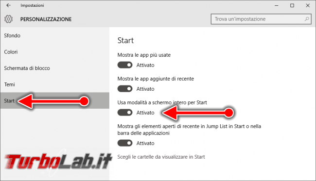Guida Windows 10: usare schermata Start (&quot;Start screen&quot;) Windows 8 PC/notebook - windows 10 impostazioni schermata start