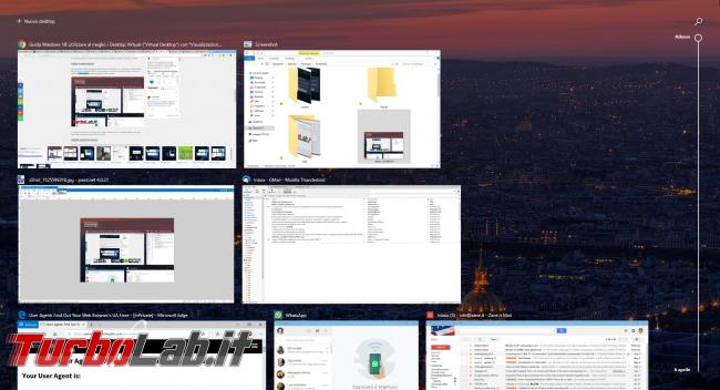 Guida Windows 10: utilizzare meglio Desktop Virtuali (&quot;Virtual Desktop&quot;) &quot;Visualizzazione attività&quot; (&quot;Task view&quot;)