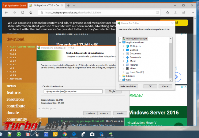 Guida Windows Defender Application Guard Windows 10 Pro navigare web totale sicurezza