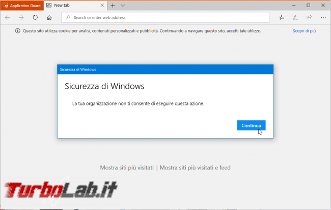 Guida Windows Defender Application Guard Windows 10 Pro navigare web totale sicurezza