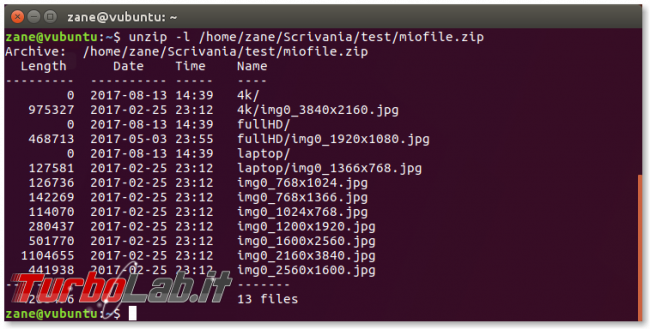 Guida zip unzip Linux: come zippare (comprimere, creare) unzippare (estrarre) archivi .zip linea comando Ubuntu CentOS - errore bash: unzip: command not found