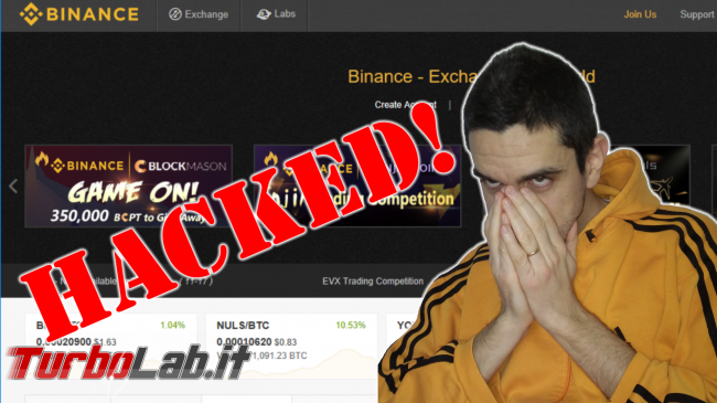 Hanno hackerato Binance! Rubati 7.000 Bitcoin (video) - binance hacked spotlight PNG