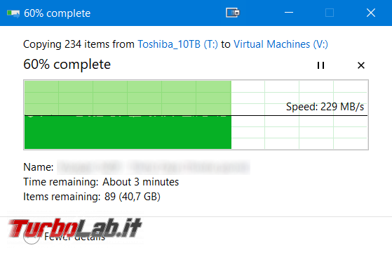 hard disk 10 terabyte NAS PC: recensione prova Toshiba N300 10TB - trasferimento file hdd ssd lettura