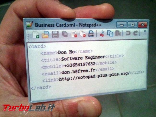 Humour meme informatici, programmatori smanettoni - notepad business card