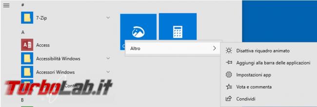 Impedire modifiche menu Start Windows 10