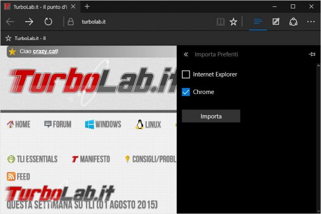 Importare preferiti Firefox Chrome Microsoft Edge