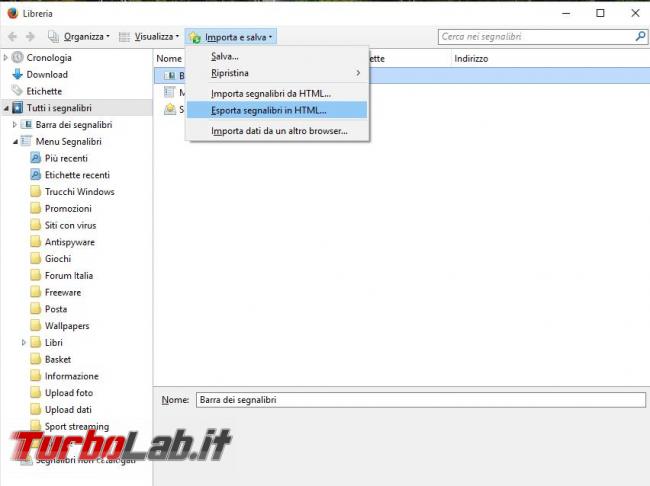 Importare preferiti Firefox Chrome Microsoft Edge