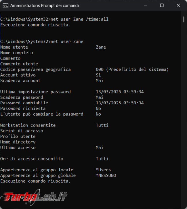 Impostare limite orario utilizzo computer account locali Windows