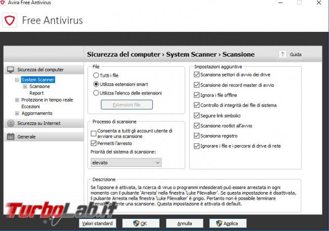 Impostazioni Avira Free: come configurarlo meglio bilanciare protezione performance