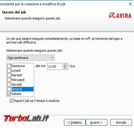 Impostazioni Avira Free: come configurarlo meglio bilanciare protezione performance - Pianificazione veloce