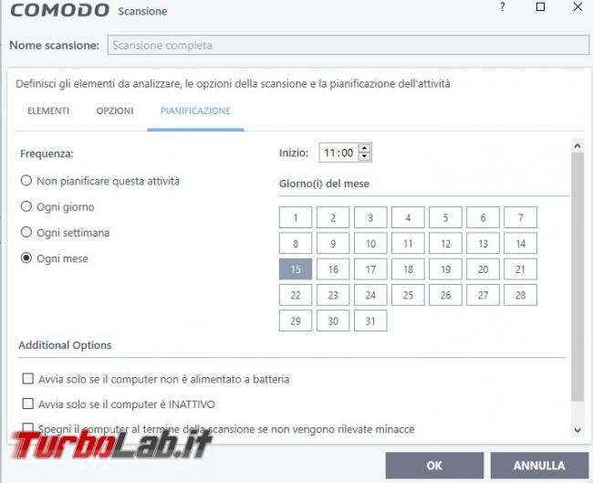 Impostazioni COMODO Internet Security: come configurarlo meglio - Scansione completa fatto