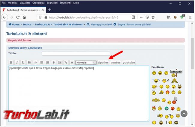 Inserire dati immagini forum TurboLab.it