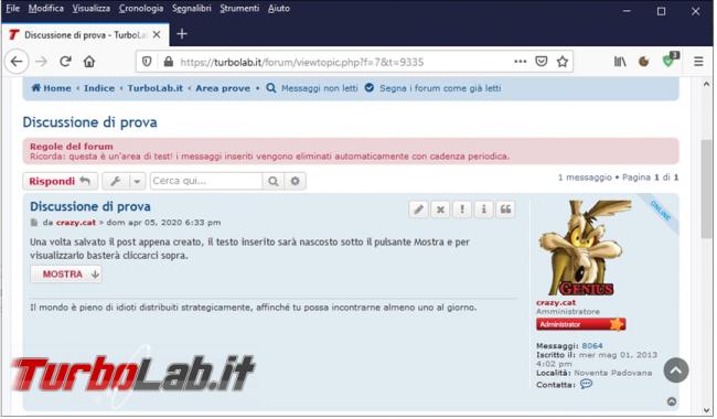 Inserire dati immagini forum TurboLab.it