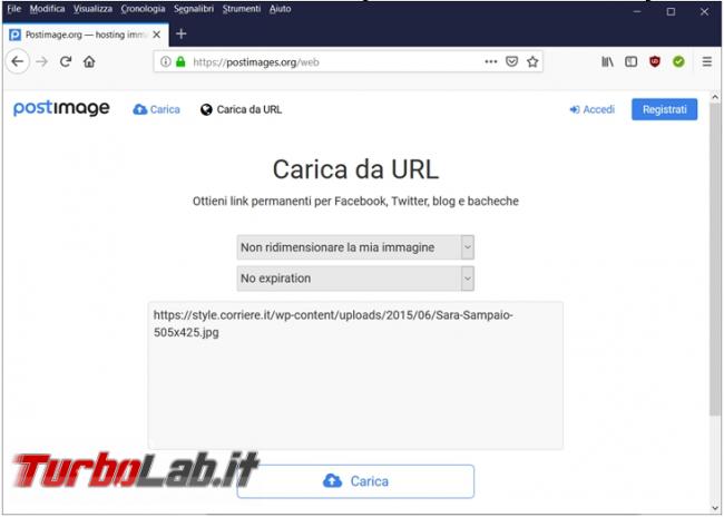 Inserire dati immagini forum TurboLab.it